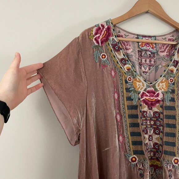 Johnny Was Cherelle Floral Embroidered Velvet Drape Top Size XXL Petite - Picture 8 of 8